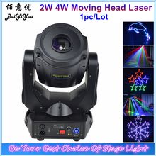 1pc/Lot RGB Full Color Big Power 4W Moving Head Laser Party DJ Club Bar Professional Stage Light Laser Projector DJ Stage Light 2024 - buy cheap