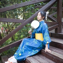 Японское платье-кимоно юката, Женский костюм гейши, костюм для косплея, желтый, Би юката, женские традиционные японские Kimonos FF2120 2024 - купить недорого