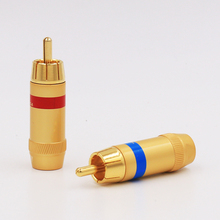 VR009G  Gold Plated RCA Plug Male Connector 8MM diameter rca adapter Wire Solder Audio cable 2024 - buy cheap