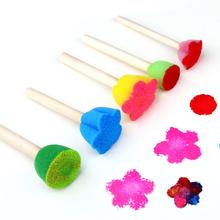 5Pcs Creative Sponge Brush Children Art DIY Painting Tools Baby Funny Colorful Flower Pattern Drawing Toys Gift 2024 - buy cheap