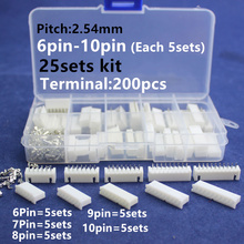 25 sets Kit in box 6p 7p 8p 9p 10 pin 2.54mm Pitch Terminal / Housing / Pin Header Connector Wire Connectors Adaptor XH Kits 2024 - buy cheap