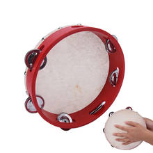 8" Red  Musical Tambourine Tamborine Drum Round Percussion Gift for KTV Party 2024 - buy cheap