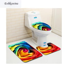 Alfombra De baño De color rosa Banyo, juego De alfombrilla antideslizante tipo U, para salón De baño, 3 uds., Envío Gratis 2024 - compra barato