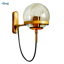 Nordic Retro Wall Lamps Bedroom Bedside Industrial Dining Room Living Room Table Circle Iron Glass Ball Hanging Lights Fixtures 2024 - buy cheap