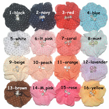 30 pçs/lote, 5.5 centímetros chiffon flor com pérolas e strass, gasto chiffon flor para o vestuário acessórios para o cabelo headwear 2024 - compre barato