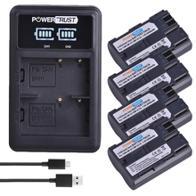 Powertrust 4PCS BP-511A BP-511 Camera Li-ion Battery + LED USB Dual Charger for Canon EOS 5D 50D 40D 20D 30D 10D 1D D60 300D D30 2024 - buy cheap