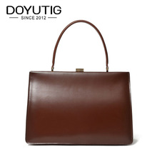 DOYUTIG Business Style Big Genuine Leather Handbags For Women High Quality Female Large Capacity Business Lady Square Totes F616 2024 - buy cheap