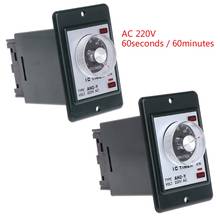 OOTDTY Power on delay timer time relay 0-60 seconds/minutes panel installation with socket base AH2-Y AC 220V 2024 - buy cheap