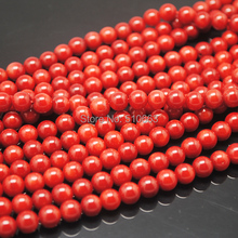 124 unids/lote de bolas redondas de Coral rojo natural para mujer, abalorios de Coral sueltos, bolas redondas, joyas diy, accesorios para hacer collares 2024 - compra barato