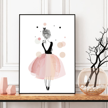 Watercolor Poster Nordic Pink Kontselyariya Style Cartoon Girl Wall Art Living Room Decor Pictures 5 Colors Unframed Poster 2024 - buy cheap