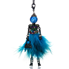Ethnic Statement Doll Necklace Feather Dress Handmade French Doll Pendant 2020 News Alloy Girl Women Fashion Jewelry 2024 - buy cheap