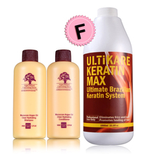 Uitikare-tratamento de queratina brasileira com 1000ml, livre de formaldeído, liso, óleo de argan, pequeno, viagem, shampoo e condicionador 2024 - compre barato