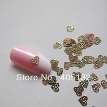 Approx. 1000pcs/bag Metal Gold Heart Design Non-adhesive Metal Slices Nail Art Decoration MS-181-2 2024 - buy cheap