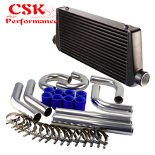 Intercooler frontal universal + kit de grampos de mangueira de alumínio, 3 "x 76mm, preto/azul/vermelho 2024 - compre barato