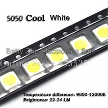 2000PCS/LOT 5050 cool white 9000-12000k SMD LED bright cool white light-emitting diodes 22-24LM 2024 - buy cheap