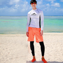 Sbart Мужская сращивающаяся УФ Защита от солнца UPF 50 + куртка с длинными рукавами + леггинсы + плавки для плавания и серфинга 2024 - купить недорого