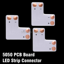 Tira de LED SMD5050 de 2 pines, conector divisor de placa PCB para cambio de dirección, forma L T X, 10mm, Conector de esquina, 50 unidades/lote 2024 - compra barato
