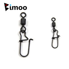 Bimoo 50pcs Matt Black Rolling Swivel with Snap Carp Brass Fishing Accessories Terminal Tackle 2024 - buy cheap