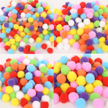 Hot 100-500Pcs/lot Mixed Soft Round Shaped Pompom Balls Fluffy Pom Pom For Kids DIY Garment Handcraft 10mm/15mm/20mm/25mm/30mm 2024 - buy cheap