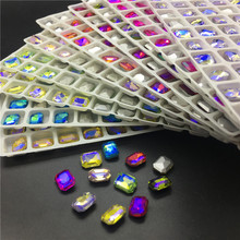 TopStone-cristales AB rectangulares de 6x8mm, parte trasera en punta, para ropa, gemas de Arte de uñas 3D 2024 - compra barato