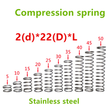 20pcs 2*22*(10/15/20/25/30/35/40/45/50) Stainless steel Series small spot spring wire compression pressure springs 2024 - buy cheap