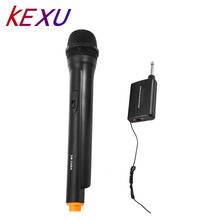 Kexu profissional vhf microfone de mão sem fio duplo canal transmissor microfone conjunto para estúdio karaoke rádio microfone 2024 - compre barato