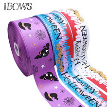 IBOWS 3'' 75mm Halloween Grosgrain Ribbon Spider Printed Festival for DIY Hair Bow Accessories Gift Decoration Materials 2yards 2024 - buy cheap