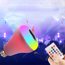 E27 Colorful Bluetooth Music Light Smart RGB Wireless Speaker Light Bulb 220V 18W LED Bulb Player Dimmable Audio 24 Key Remote 2024 - buy cheap