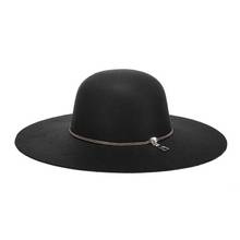 2017 new Winter Wool Fedora Vintage Black Wine Red Ladies Wide Brim Felt Bowler Party Church Hats For Women free shipping 2024 - buy cheap
