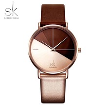 Watches Women SK Luxury Leather  Creative Fashion Quartz Watches For Reloj Mujer 2018 Ladies Wrist Watch SHENGKE relogio feminin 2024 - buy cheap