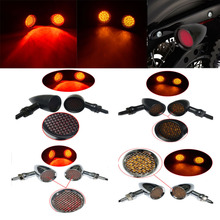 Seta piscante de luz led para motocicleta, 4 cores, malha, preto, cromado, pisca luz sinal de freio para harley cruiser, luzes indicadoras 2024 - compre barato