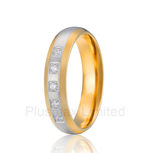Anel joias de aço de titânio, excelente valor e serviço, fábrica, cor dourada, compromisso de casamento, anéis para mulheres 2024 - compre barato