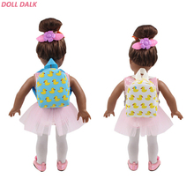 Mochila para bonecas, acessórios para bonecas, mochila escolar em 2 cores, pequena bolsa de pato amarelo com 18 cores 2024 - compre barato