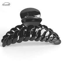 Fashion Women Lady Plastic Black Hollow Hair Crab Clamp Grasp Claws Clips Comb Headwear Hairpins Headdress Hairpiece Accessories 2024 - buy cheap