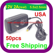 50 pcs AC 100-240V to DC 12V 2A Power Adapter Supply Charger For LED Strips Light 24W adapter us plug 12v 2a 2024 - buy cheap