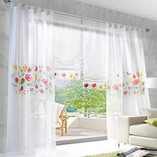 Rustic floral luxury window curtains for living room rustic 3d curtains window tulle sheer curtains for bedroom kids curtain 2024 - buy cheap