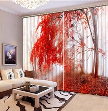 Blackout Curtains Printed Curtains For Living Room red tree landscape Sheer Curtains For The Bedroom Beautiful Drapes 2024 - buy cheap