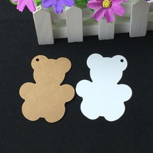 200PCS Kraft Blank Hang Tags Bear shape Gift Tags Paper Price Tag Retro Packaging Labels Party Favor Cards For Boxes/Handicraft 2024 - buy cheap