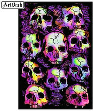 ArtBack-pintura de diamante 5d diy, cuadro de calavera completa cuadrada, mosaico de diamantes de resina 3D, manualidades con bordado de diamantes 2024 - compra barato