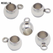 REGELIN 20pcs Stainless Steel Pendant Clip & Pendant Claps Silver Tone Bail Beads for DIY Jewelry Making Findings Hole 3/4mm 2024 - buy cheap