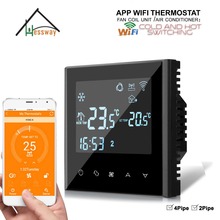 Hessway-termostato com tela touch programável, controle app, 4p, 2p, wi-fi, com unidade de bobina de ventilador 2024 - compre barato
