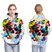 Sudaderas con capucha 3d para hombre y mujer, jerséis finos con estampado de calavera y mariposa, Tops de Color, otoño e invierno, nueva moda 2024 - compra barato