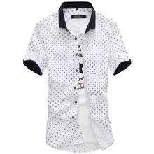 Camisa de negocios de manga corta para hombre, camisa de esmoquin con cuello vuelto, 5XL talla grande, novedad de 2019 2024 - compra barato