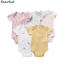 Wholesale 5Pcs/lot Baby Girls Bodysuit Bebes Newborn Short Sleeved Summer Jumpsuits Toddler Rompers Baby Girl Clothes 25 2024 - buy cheap