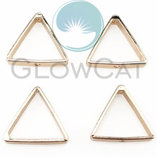20pcs KC Gold Tone Triangle Shape Spacer Beads Frame Charms 22380 2024 - buy cheap