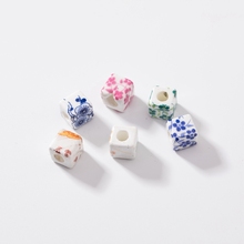 10mm 100 tamanhos mistos cores quadrados formato flor cerâmica contas de porcelana joias contas soltas acessórios descobertas 2024 - compre barato