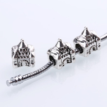 Antique Silver European Castle Charms Beads for Pandora Diy Metal Castle Beads for Jewelry Making 20pcs/lot BC945 2024 - buy cheap