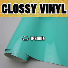 Robin Egg Blue Glossy Vinyl Wrap Car Wrap Shiny Robin Egg Blue Vinyl Gloss Wrap Film Air Free Size:1.52x30m/Roll 2024 - buy cheap