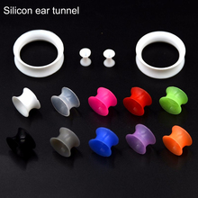 Plugues de silicone flexíveis para ouvidos, plugues de túnel de lóbulo oco, duplo flare plugue expansor de ouvido, 20 peças 2024 - compre barato