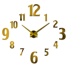 Relógio de parede 3d acrílico espelhado, relógio de quartzo para decoração de casa face única adesivo 2024 - compre barato